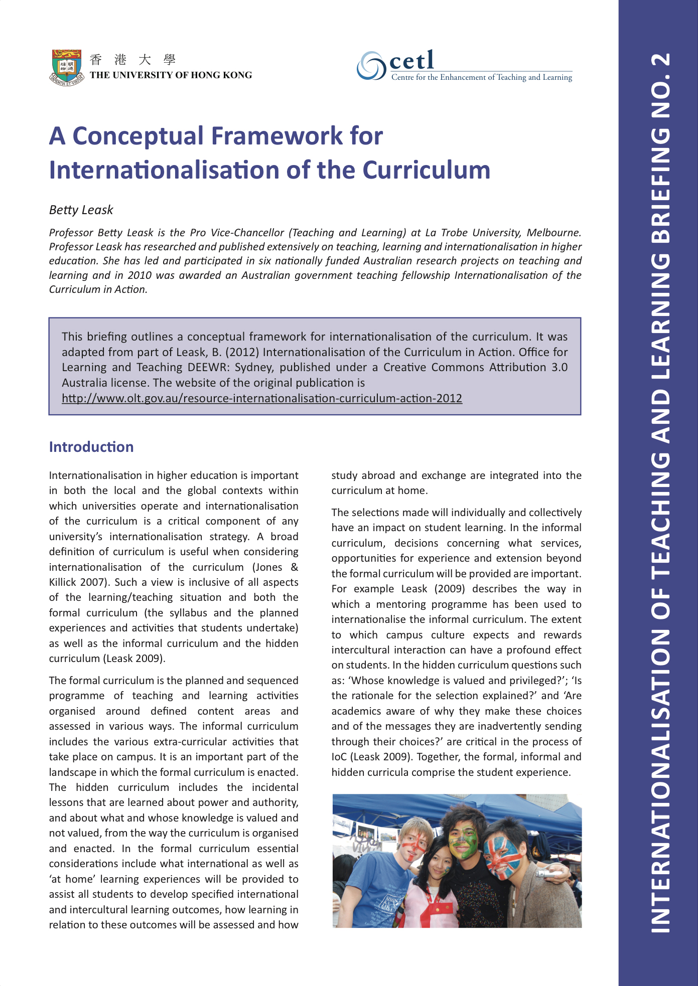 2. A Conceptual Framework for Internationalisation of the Curriculum
