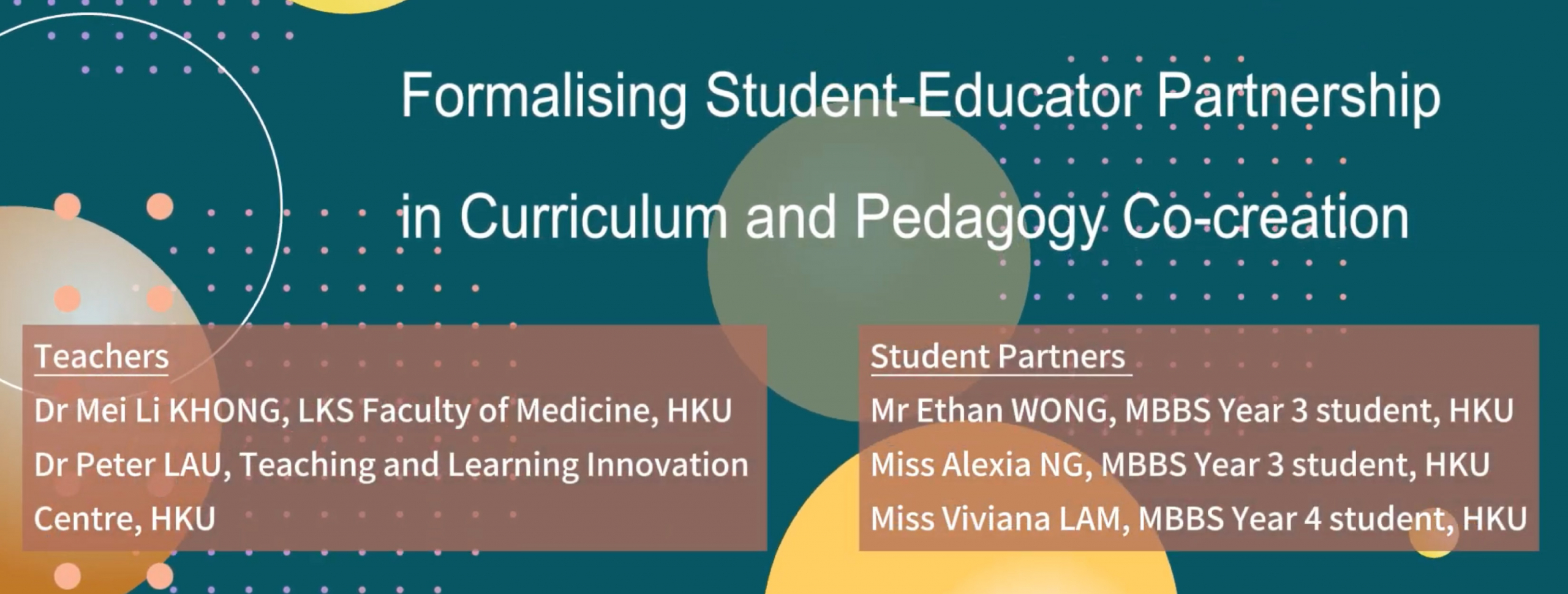 Formalising Student-Educator Partnership in Curriculum and Pedagogy Co-creation